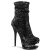 Pleaser BLONDIE-R-1009 Plateau Stiefeletten Pailetten Schwarz