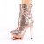 Pleaser BLONDIE-R-1009 Plateau Ankle Boots Sequins Chrome Rose Gold