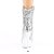 Pleaser BLONDIE-R-1009 Plateau Stiefeletten Pailetten Chrom Silber