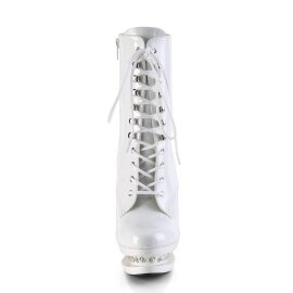 Pleaser BLONDIE-R-1020 Plateau Ankle Boots Patent Chrome...
