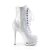 Pleaser BLONDIE-R-1020 Plateau Ankle Boots Patent Chrome White