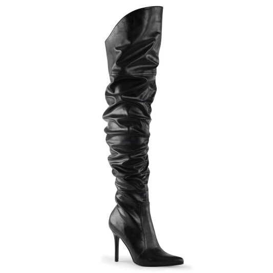 Pleaser CLASSIQUE-3011 Overknee Boots Faux Leather Black