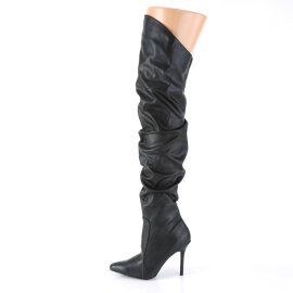Pleaser CLASSIQUE-3011 Overknee Boots Faux Leather Black