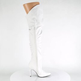 Pleaser CLASSIQUE-3011 Overknee Boots Faux Leather White