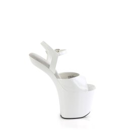 Pleaser CRAZE-809 Plateau Sandalettes Patent White