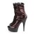 Pleaser DELIGHT-1008SQ Plateau Stiefeletten Pailetten Rot