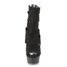 Pleaser DELIGHT-1014 Plateau Ankle Boots Faux Suede Black