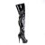 Pleaser DELIGHT-3027 Plateau Overknee Stiefel Lack Schwarz