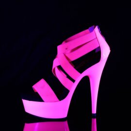 Pleaser DELIGHT-669UV Plateau Sandaletten Neon Pink