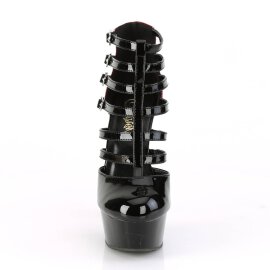 Pleaser DELIGHT-695 Plateau Sandalettes Patent Black