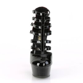 Pleaser DELIGHT-695 Plateau Sandaletten Lack Schwarz