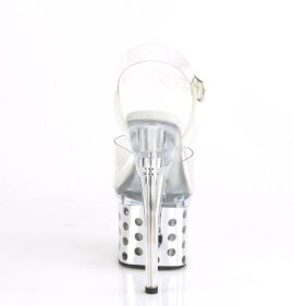 Pleaser DISCOLITE-708DOTS Plateau Sandaletten Transparent Bunt