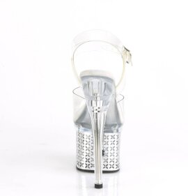 Pleaser DISCOLITE-708FLP Plateau Sandaletten Transparent Bunt
