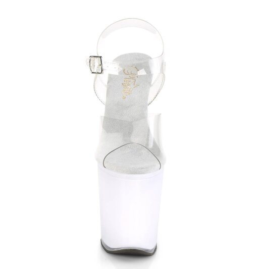 Pleaser DISCOLITE-808 Plateau Sandaletten Transparent Bunt