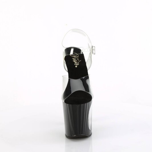 Pleaser ENCHANT-708LT-CIRCLE Plateau Sandaletten Transparent Schwarz