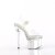 Pleaser ESTEEM-708 Plateau Sandaletten Chrom Silber