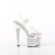 Pleaser ESTEEM-708DM Plateau Sandaletten Strass Chrom Transparent Silber