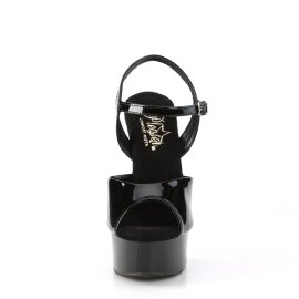 Pleaser EXCITE-609 Plateau Sandalettes Patent Black