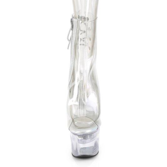 Pleaser FLASHDANCE-1018C-7 Plateau Stiefeletten Transparent