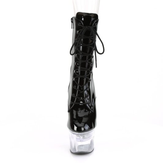 Pleaser FLASHDANCE-1020-7 Plateau Stiefeletten Lack Schwarz Bunt