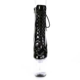 Pleaser FLASHDANCE-1020-8 Plateau Ankle Boots Patent Black Colorful