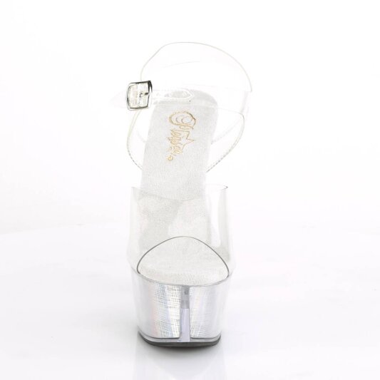 Pleaser FLASHDANCE-608CH Plateau Sandaletten Transparent Bunt