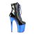 Pleaser FLAMINGO-1020 Plateau Ankle Boots Patent Chrome Black Blue