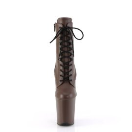 Pleaser FLAMINGO-1020 Plateau Ankle Boots Faux Leather Brown