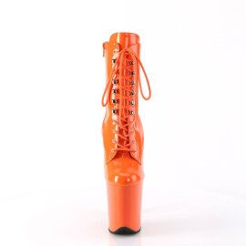 Pleaser FLAMINGO-1020 Plateau Stiefeletten Lack Orange