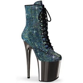 Pleaser FLAMINGO-1020CHRS Plateau Stiefeletten Strass...