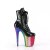 Pleaser FLAMINGO-1020HG Plateau Ankle Boots Patent Glitter Black Colorful