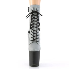 Pleaser FLAMINGO-1020REFL Plateau Ankle Boots Reflection Grey
