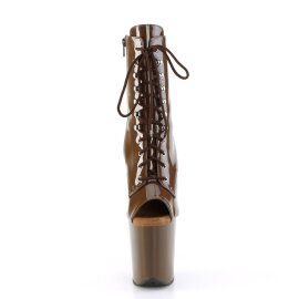 Pleaser FLAMINGO-1021 Plateau Ankle Boots Patent Mocha