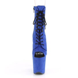 Pleaser FLAMINGO-1021FS Plateau Ankle Boots Faux Suede Blue