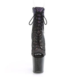 Pleaser FLAMINGO-1021OMBG Plateau Ankle Boots Glitter Purple