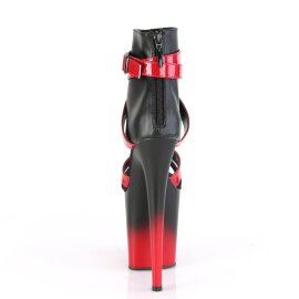 Pleaser FLAMINGO-800-15 Plateau Stiefeletten Kunstleder Rot Schwarz
