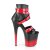 Pleaser FLAMINGO-800-15 Plateau Ankle Boots Faux Leather Red Black