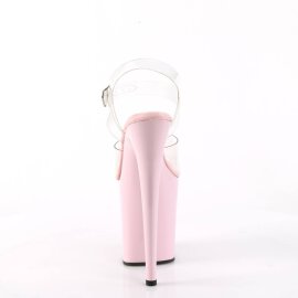 Pleaser FLAMINGO-808 Plateau Sandalettes Transparent Light Pink