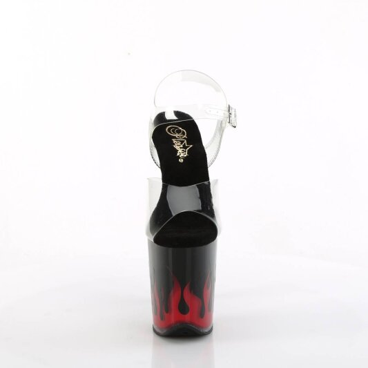Pleaser FLAMINGO-808NLFL Plateau Sandaletten Transparent Schwarz