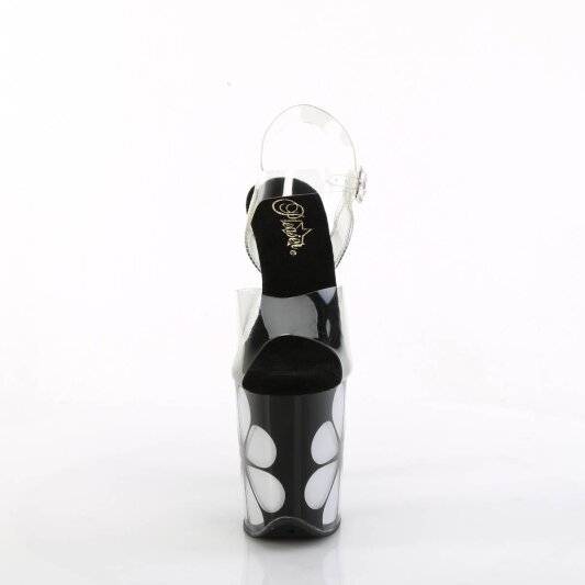 Pleaser FLAMINGO-808NLHS Plateau Sandaletten Transparent Schwarz