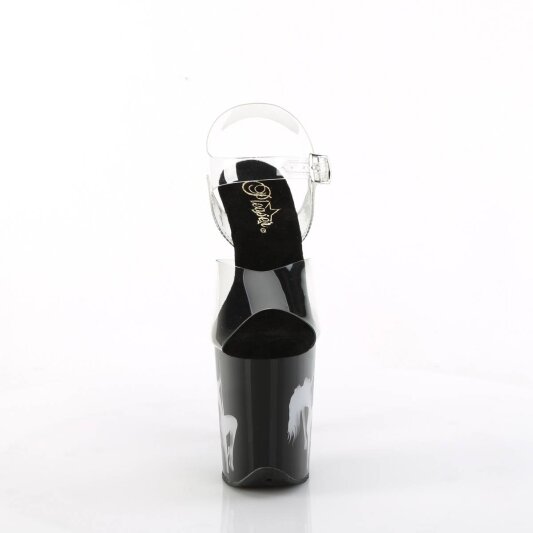 Pleaser FLAMINGO-808NLSG Plateau Sandaletten Transparent Schwarz