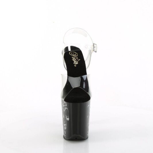 Pleaser FLAMINGO-808NLSK Plateau Sandaletten Transparent Schwarz