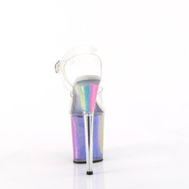 Pleaser FLAMINGO-808RG-01 Plateau Sandaletten Glitter Transparent Bunt