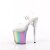 Pleaser FLAMINGO-808RG-01 Plateau Sandaletten Glitter Transparent Bunt