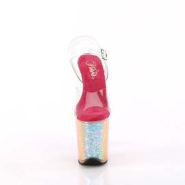 Pleaser FLAMINGO-808RG-02 Plateau Sandalettes Glitter Transparent Colorful