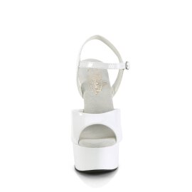 Pleaser GLEAM-609 Plateau Sandalettes Patent White