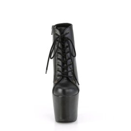 Pleaser HEX-1005 Plateau Ankle Boots Faux Leather Black