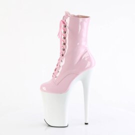 Pleaser INFINITY-1020 Plateau Ankle Boots Patent Light Pink White