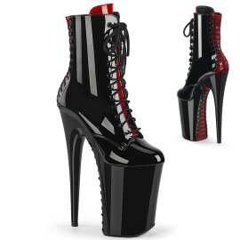 Pleaser INFINITY-1020FH Plateau Stiefeletten Lack Schwarz