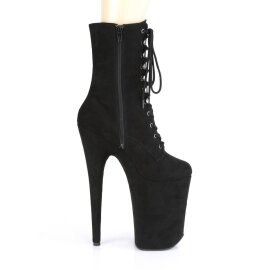 Pleaser INFINITY-1020FS Plateau Stiefeletten künstliches Wildleder Schwarz